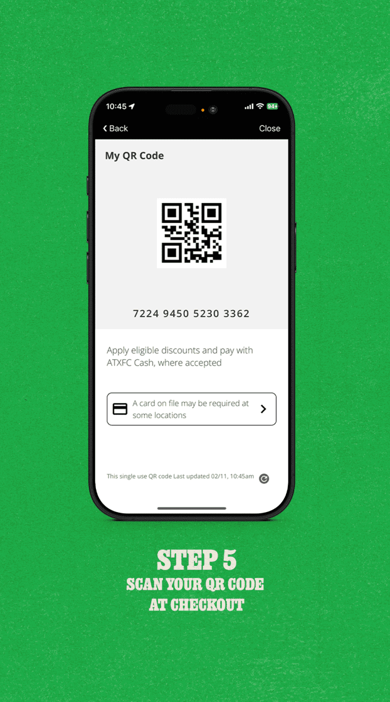 Step 5 - Scan your QR code at checkout