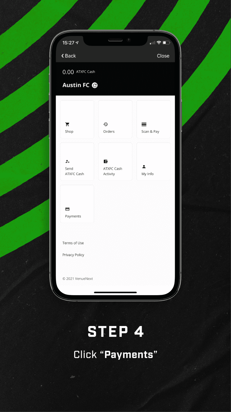 Step 4 - Click 'Payments'