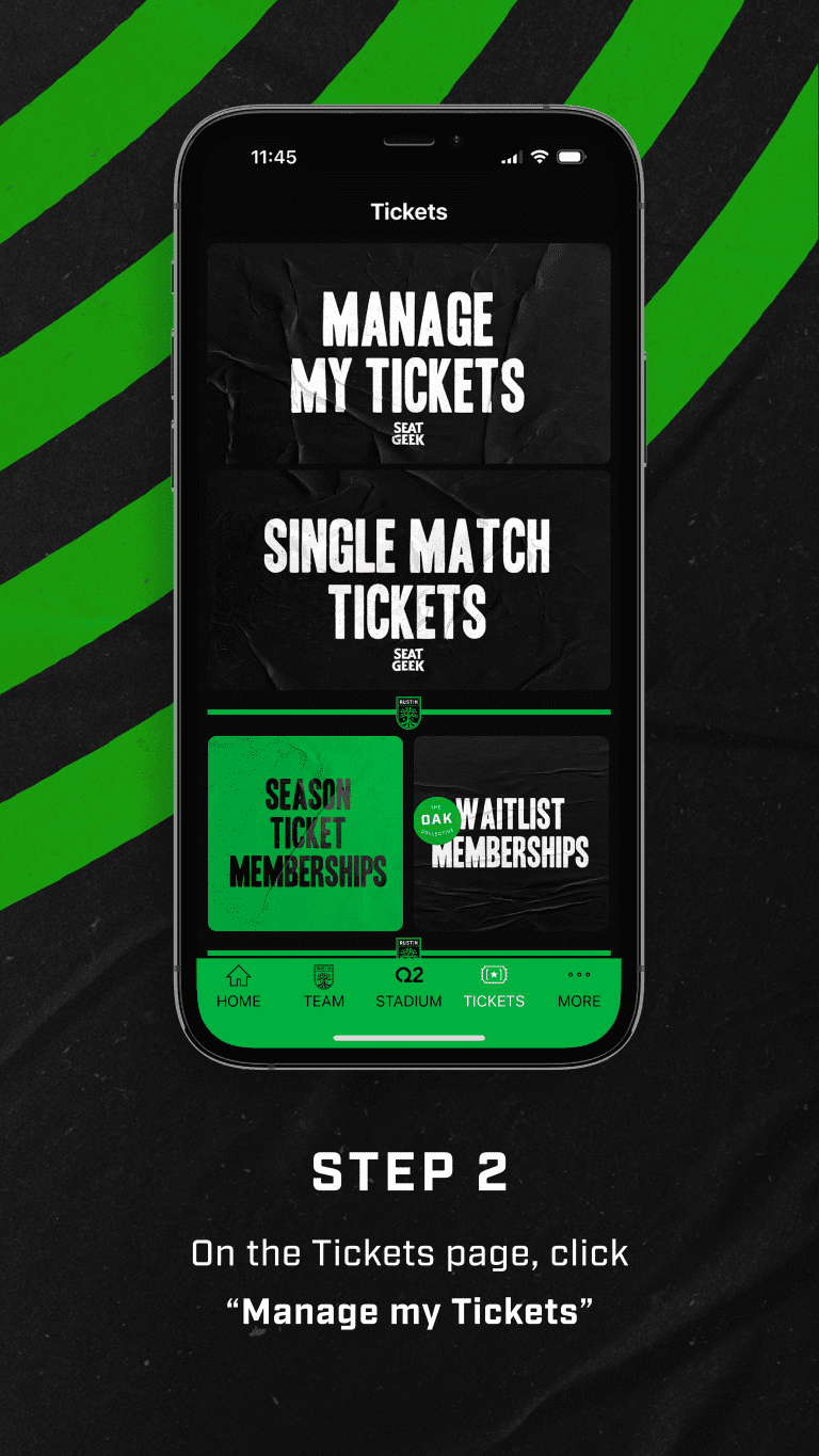 Step 2 - On the Tickets page, click on 'Manage My Tickets'
