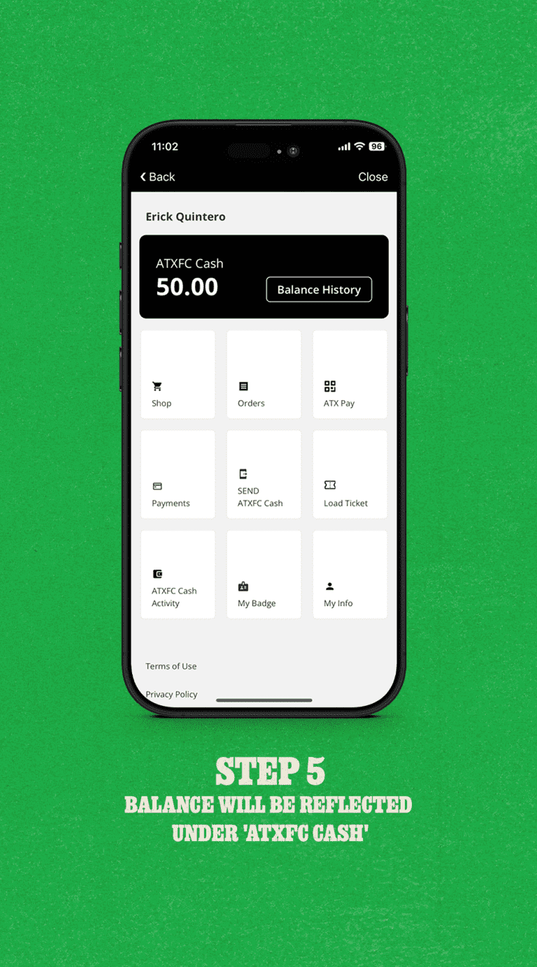 Step 5 - Balance will be reflected under 'ATXFC Cash'